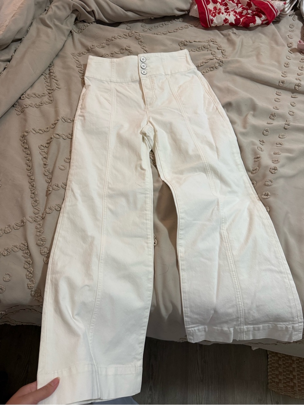 kate spade White High-Rise Wide-Leg Jeans